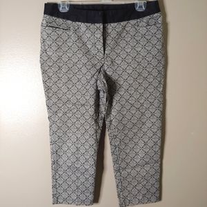 Black and white patterned dress pants